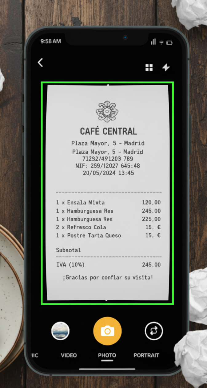 Captura de ticket con la app Exaccta